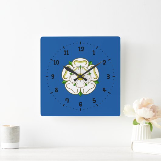 Flag of Yorkshire Square Wall Clock Vierkante Klok (Huis)