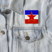 Flag of Yugoslavia Vierkante Button 5,1 Cm (In situ)