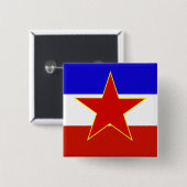 Flag of Yugoslavia Vierkante Button 5,1 Cm (Voorkant /achterkant)