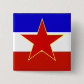 Flag of Yugoslavia Vierkante Button 5,1 Cm (Voorkant)