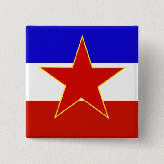 Flag of Yugoslavia Vierkante Button 5,1 Cm (Voorkant)