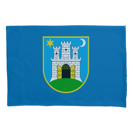 Flag of Zagreb, Croatia Pillow Case Kussensloop (Voorkant)
