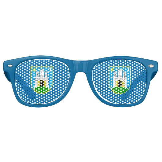 Flag of Zagreb, Croatia Retro Sunglasses Retro Zonnebril (Voorkant)