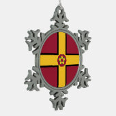 Flag on Northamptonshire Tin Sneeuwvlok Ornament (Links)