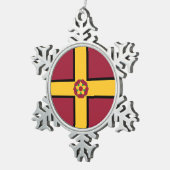 Flag on Northamptonshire Tin Sneeuwvlok Ornament (Rechts)