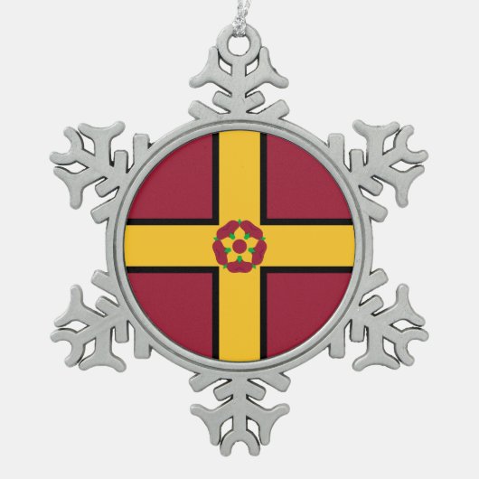 Flag on Northamptonshire Tin Sneeuwvlok Ornament (Voorkant)
