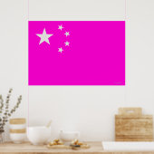 Flag optische illusie - China Poster (Keuken)