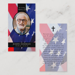 Flag Oval Foto Militair Funeral Prayer Kaart Contactkaartje