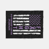 Flag Paarse lintondersteuning pancreaskanker Fleece Deken (Voorkant (Horizontaal))