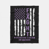 Flag Paarse lintondersteuning pancreaskanker Fleece Deken (Voorkant)