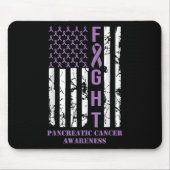 Flag Paarse lintondersteuning pancreaskanker Muismat (Voorkant)