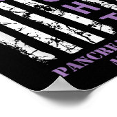 Flag Paarse lintondersteuning pancreaskanker Poster (Hoek)
