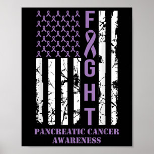 Flag Paarse lintondersteuning pancreaskanker Poster