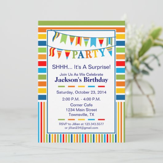 Flag Party Uitnodiging (Staand voorkant)