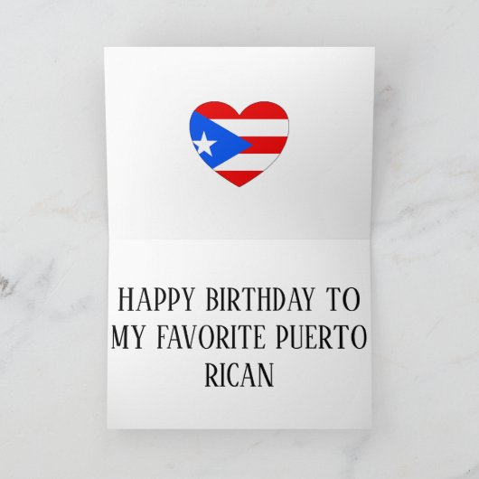 Flag Patriotic Birthday Puerto Rico Kaart (Binnen)