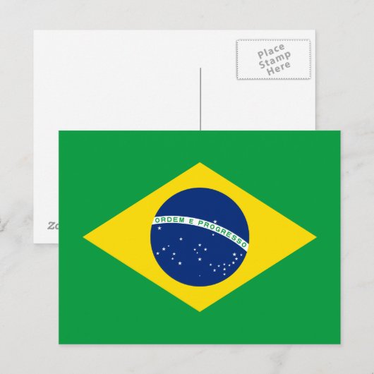 Flag patriottisch Brazilië Briefkaart (Voorkant / Achterkant)