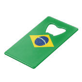 Flag patriottisch Brazilië Creditkaart Flessenopener (Voorkant Gekanteld)