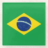 Flag patriottisch Brazilië Glazen Onderzetter (Voorkant)