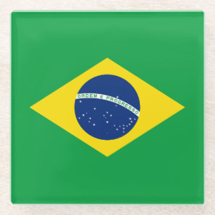 Flag patriottisch Brazilië Glazen Onderzetter