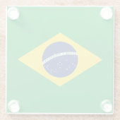 Flag patriottisch Brazilië Glazen Onderzetter (Achterkant)