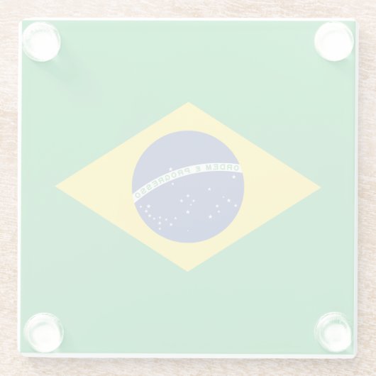 Flag patriottisch Brazilië Glazen Onderzetter (Achterkant)