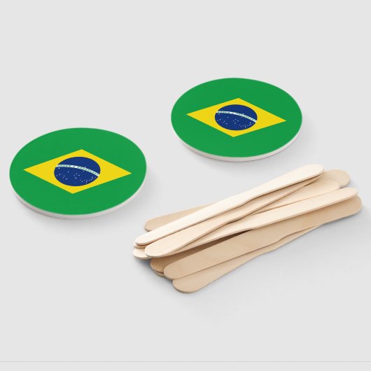 Flag patriottisch Brazilië Handwaaier (Niet-gemonteerd)