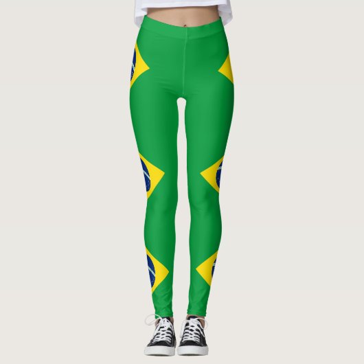 Flag patriottisch Brazilië Leggings (Voorkant)
