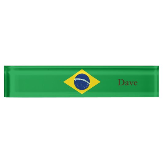 Flag patriottisch Brazilië Naambordje (Voorkant)