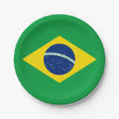 Flag patriottisch Brazilië Papieren Bordje (Voorkant)