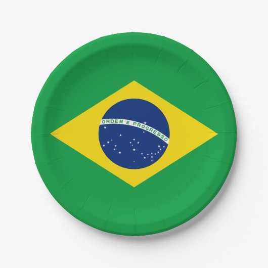 Flag patriottisch Brazilië Papieren Bordje (Voorkant)
