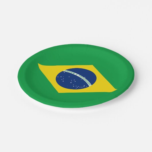 Flag patriottisch Brazilië Papieren Bordje (Gekanteld)