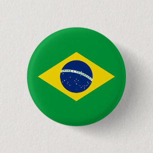 Flag patriottisch Brazilië Ronde Button 3,2 Cm