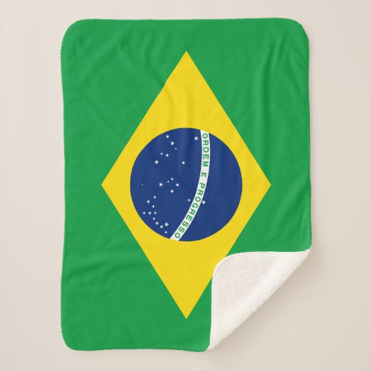 Flag patriottisch Brazilië Sherpa Deken (Voorkant)