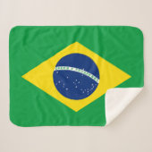 Flag patriottisch Brazilië Sherpa Deken (Voorkant (horizontaal))