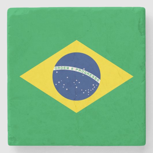 Flag patriottisch Brazilië Stenen Onderzetter (Voorkant)