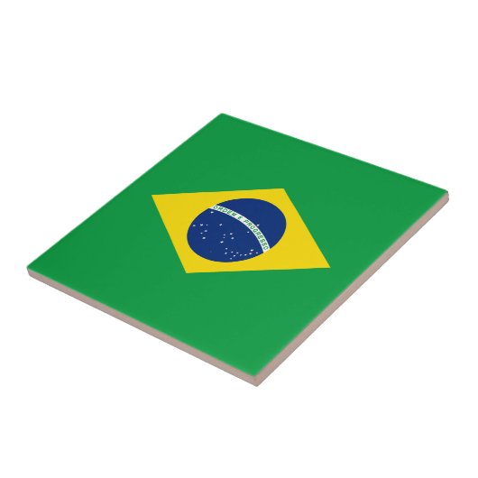 Flag patriottisch Brazilië Tegeltje (Zijkant)