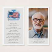 Flag Photo Funeral Favoriete Memorial Kaart (Voorkant /achterkant)