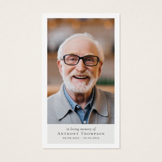 Flag Photo Funeral Favoriete Memorial Kaart (Achterkant)