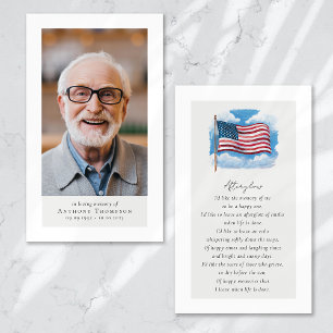 Flag Photo Funeral Favoriete Memorial Kaart