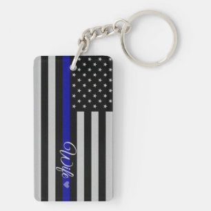 Flag politie vrouw sleutelhanger