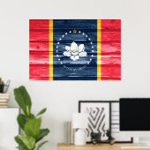 Flag Pop van Mississippi Poster (Thuiskantoor)