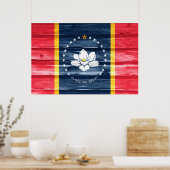 Flag Pop van Mississippi Poster (Keuken)