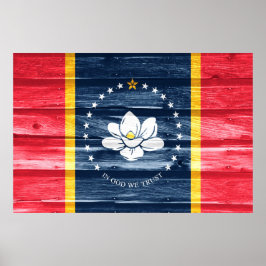 Flag Pop van Mississippi Poster