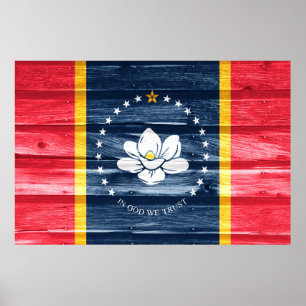 Flag Pop van Mississippi Poster