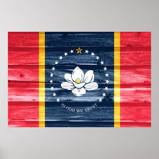 Flag Pop van Mississippi Poster (Voorkant)