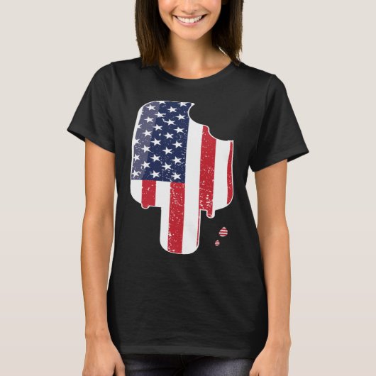 Flag Popsicle Ice Pop 4th of July Patriotic Graphi T-shirt (Voorkant)