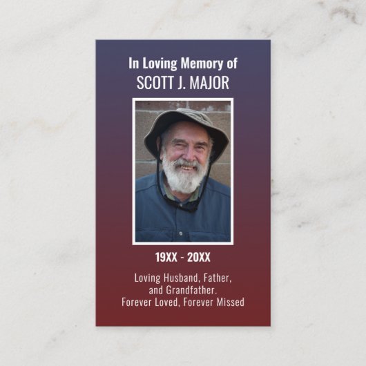 Flag Prayer Kaart Foto Ombre Blue Red Kaart Visitekaartje (Voorkant)