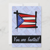 Flag Puerto Rico Brush Kaart (Voorkant)