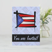 Flag Puerto Rico Brush Kaart (Staand voorkant)