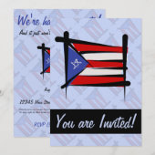 Flag Puerto Rico Brush Kaart (Voorkant / Achterkant)